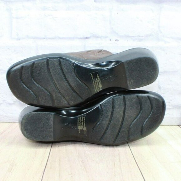 Clarks Bendables Brown Leather Slip On Mule Clogs Shoes Size 8.5 M - Picture 9 of 9